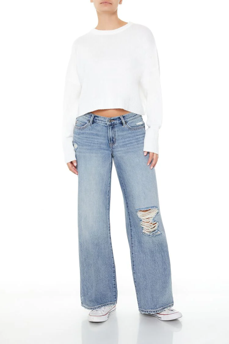 Cropped Drop-Sleeve Sweater - Image 2
