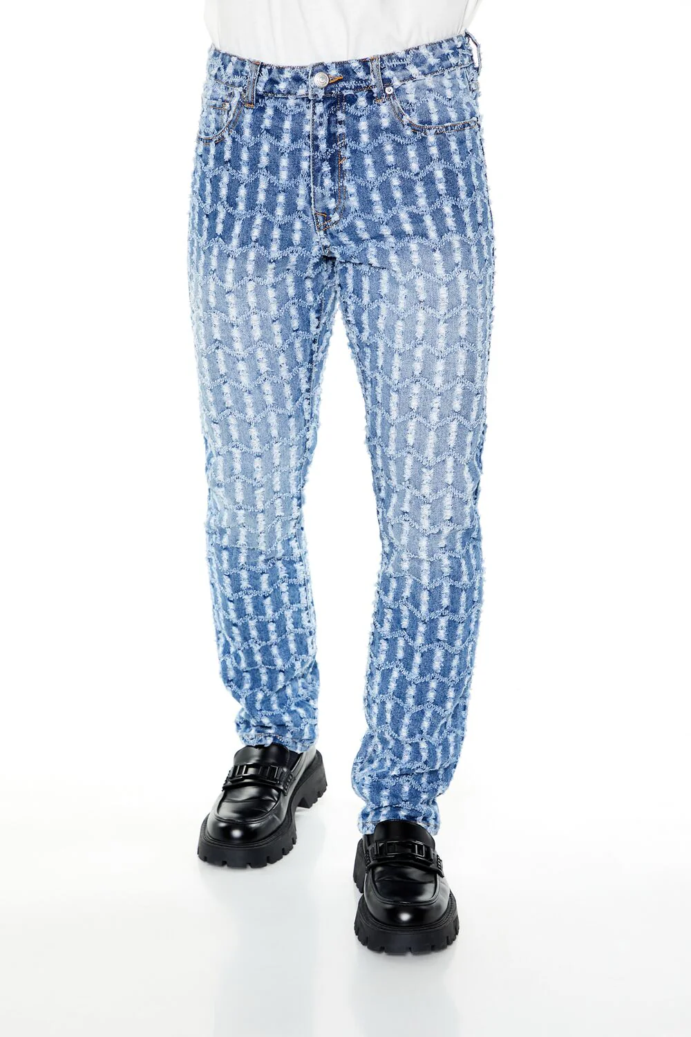 Frayed Slim-Fit Mid-Rise Jeans - Image 5