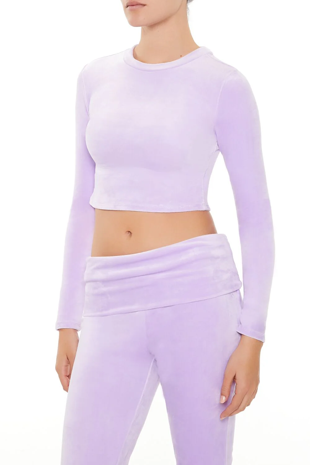 Velour Long-Sleeve Crop Top - Image 4