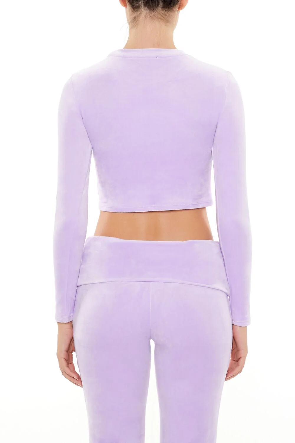 Velour Long-Sleeve Crop Top - Image 5