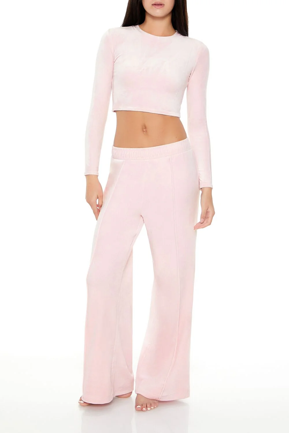Velour Long-Sleeve Crop Top - Image 7
