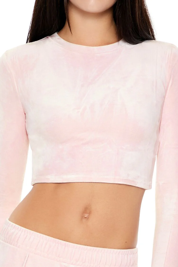 Velour Long-Sleeve Crop Top - Image 8