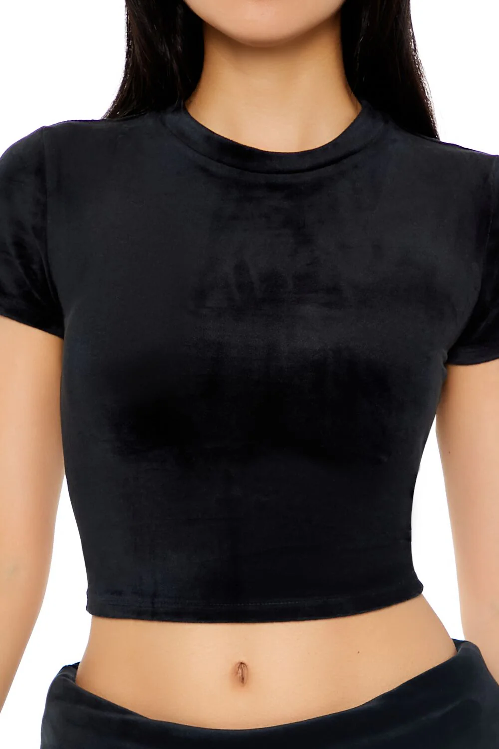 Cropped Velour Tee - Image 3