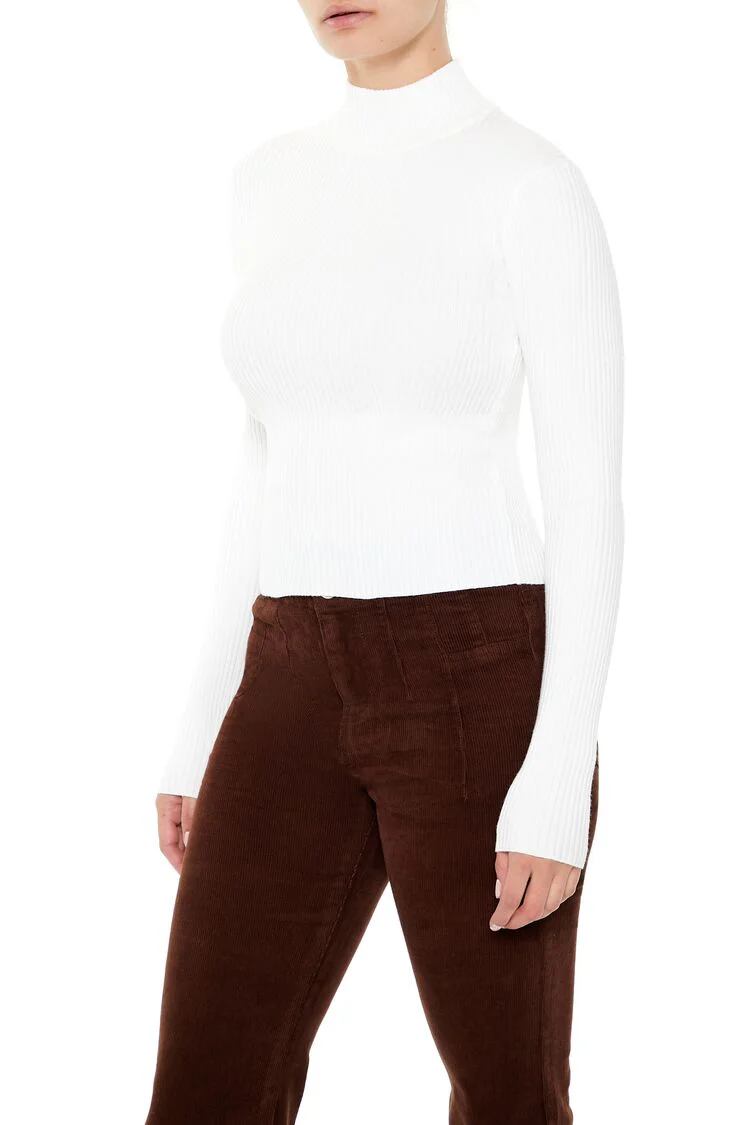 Ribbed Mock Neck Sweater - Image 4