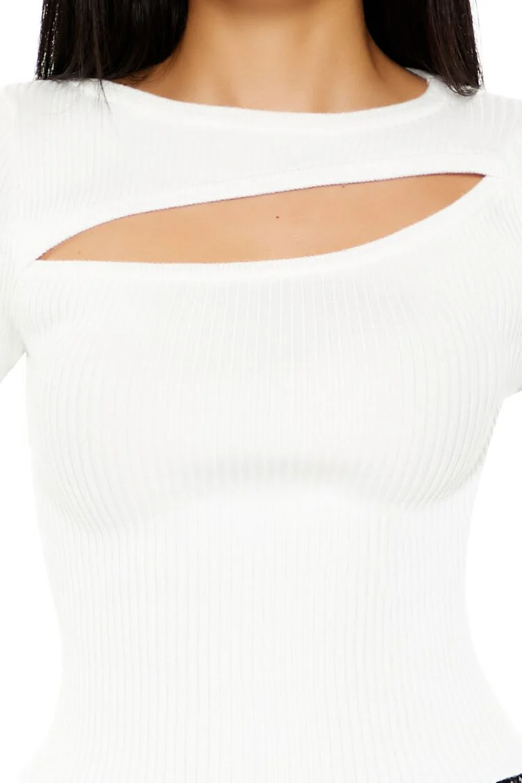 Cutout Ribbed Sweater - Image 2