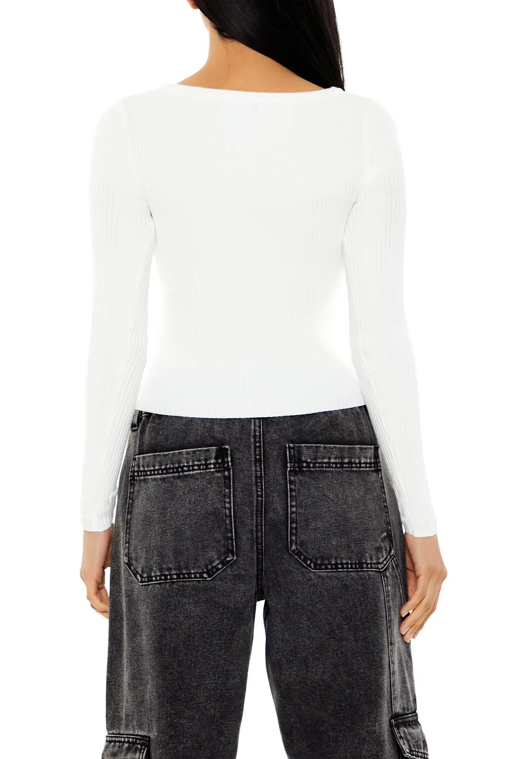 Cutout Ribbed Sweater - Image 4