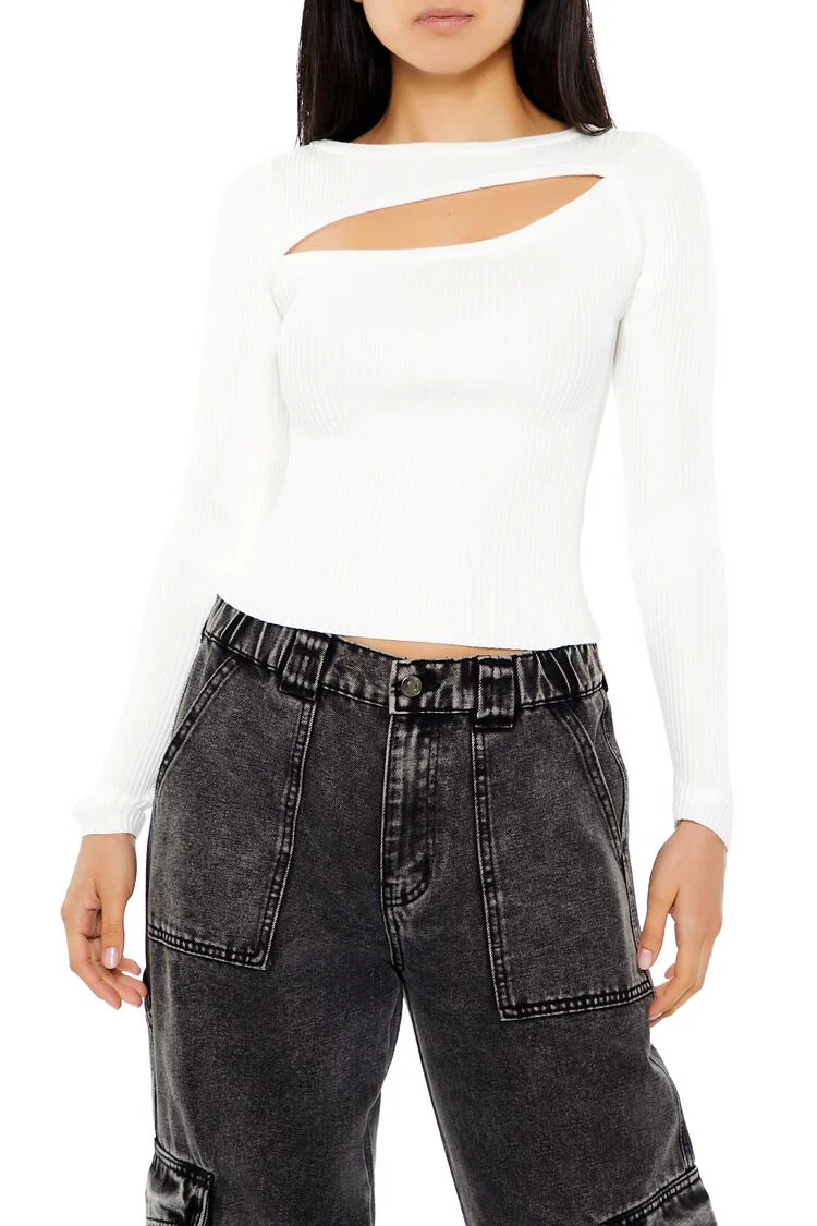 Cutout Ribbed Sweater - Image 5