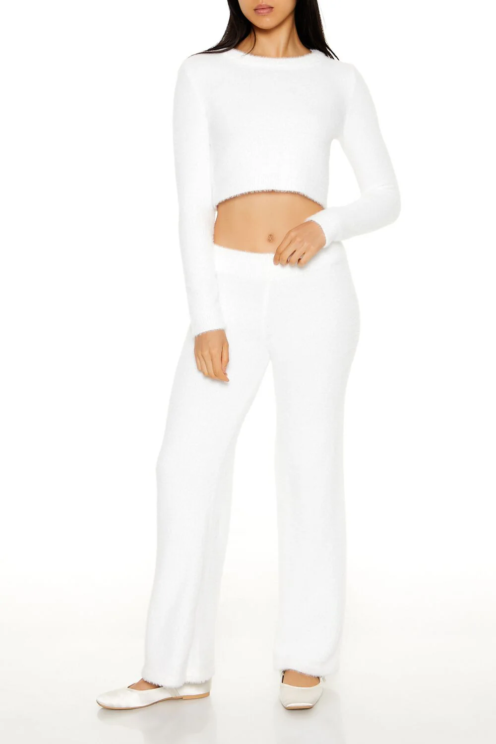 Fuzzy Knit Cropped Sweater - Image 4