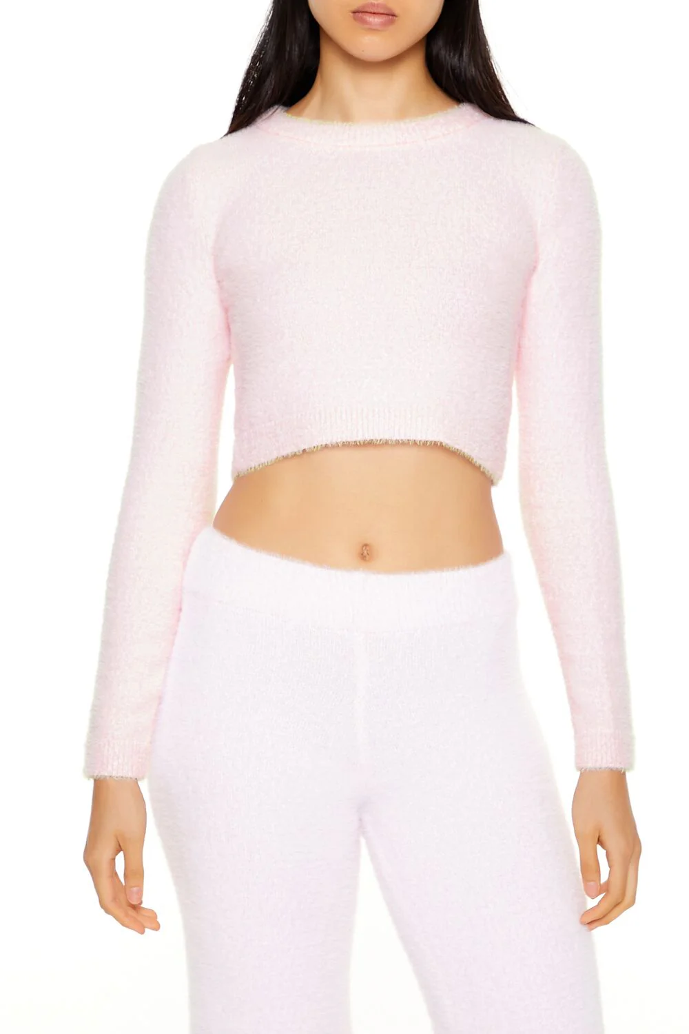 Fuzzy Knit Cropped Sweater - Image 8
