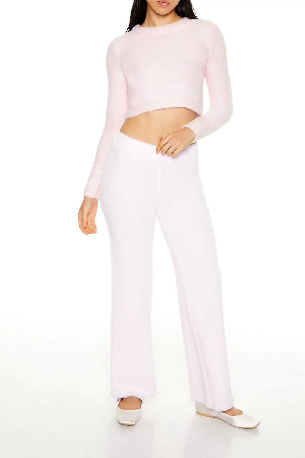 Fuzzy Knit Cropped Sweater - Image 9
