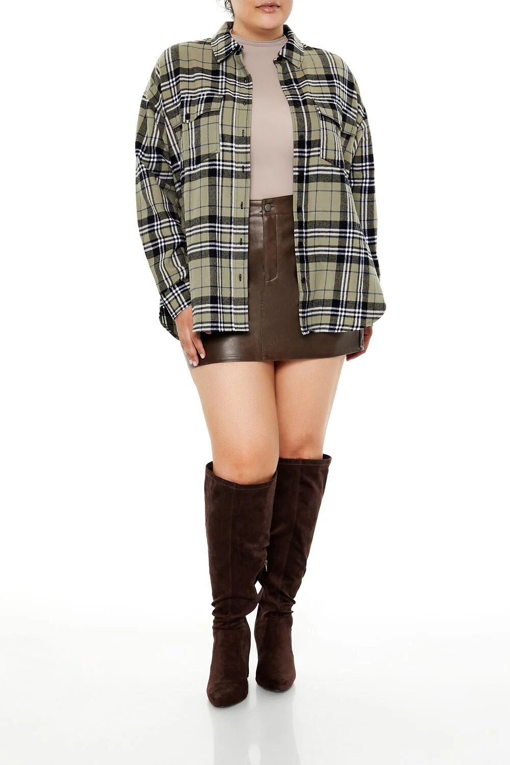 Plus Size Plaid Flannel Shirt - Image 2