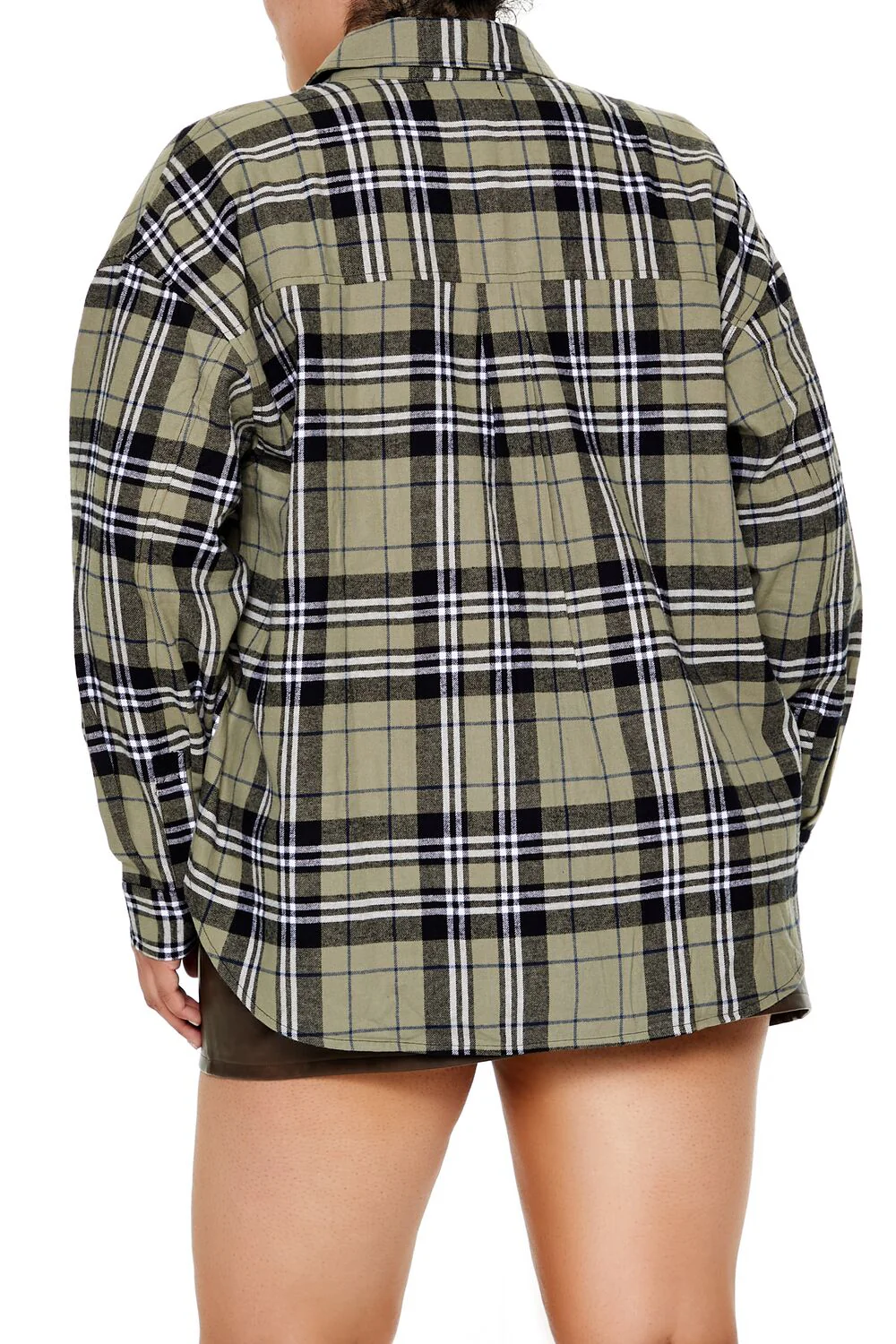 Plus Size Plaid Flannel Shirt - Image 5