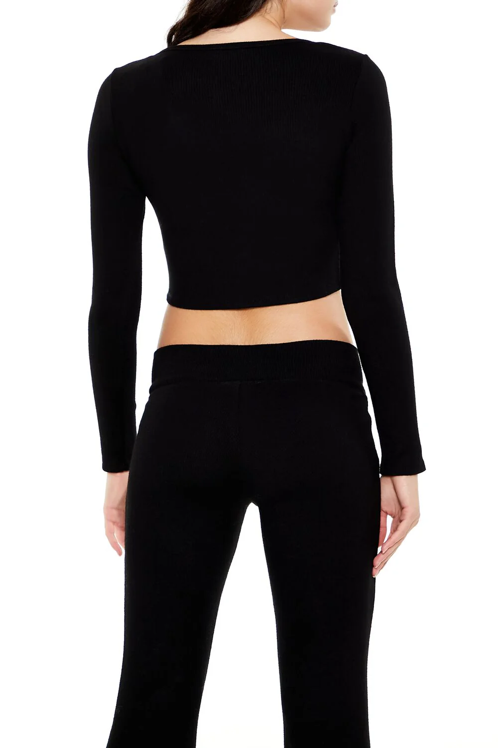 V-Neck Long-Sleeve Crop Top - Image 5