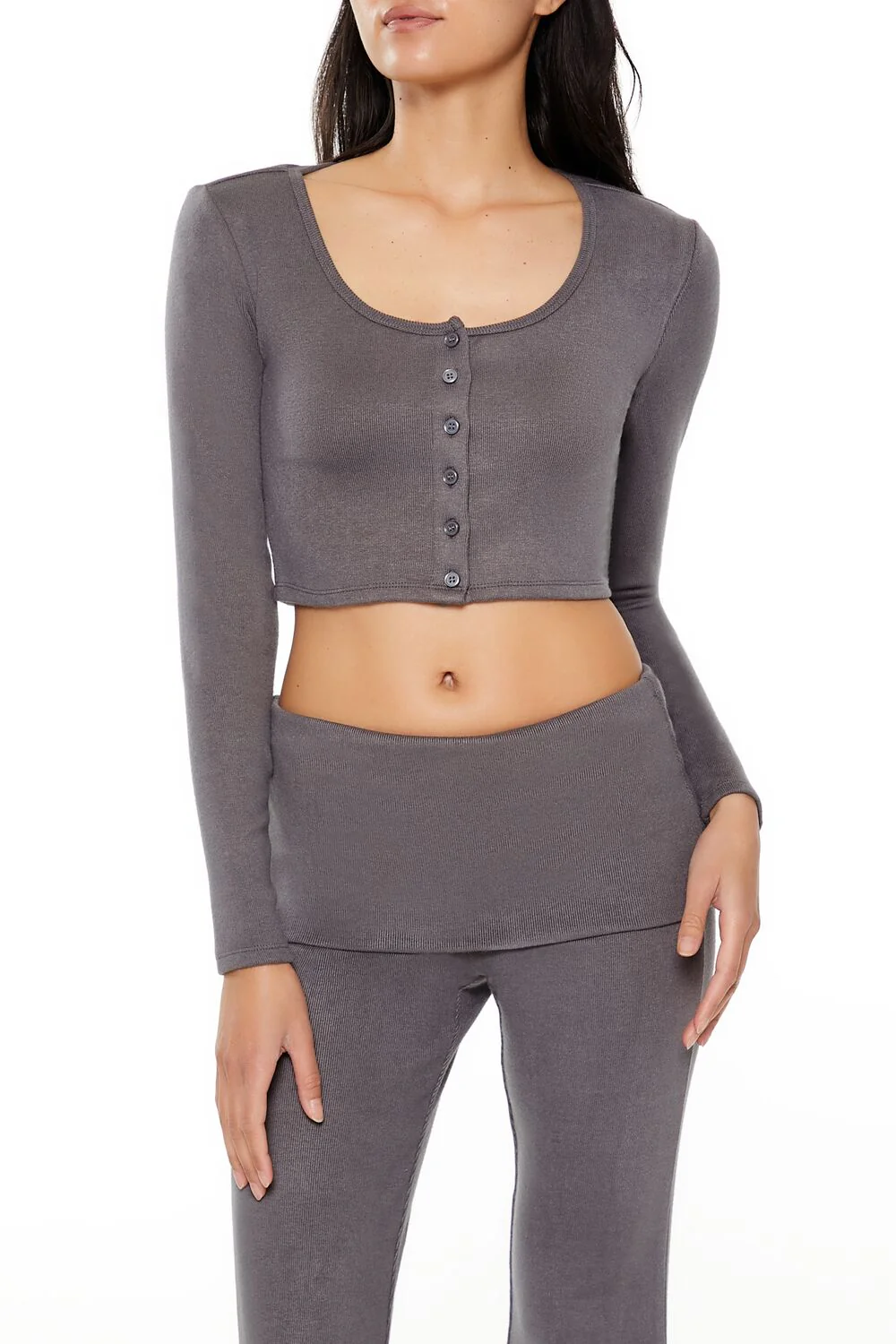 Button-Front Crop Top - Image 11