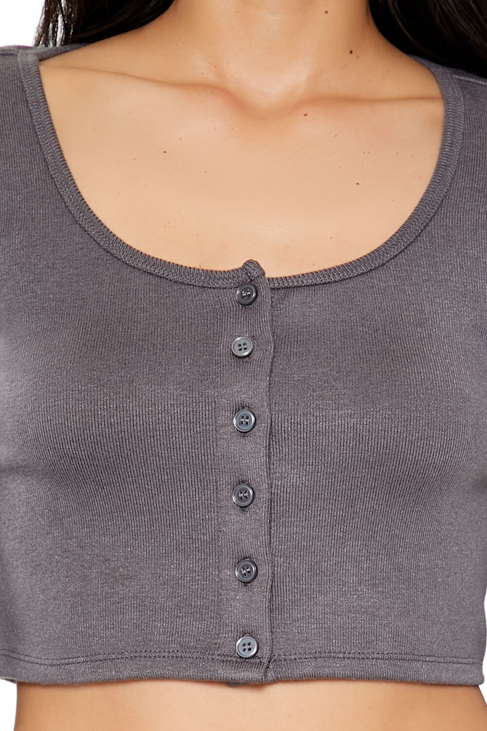 Button-Front Crop Top - Image 13