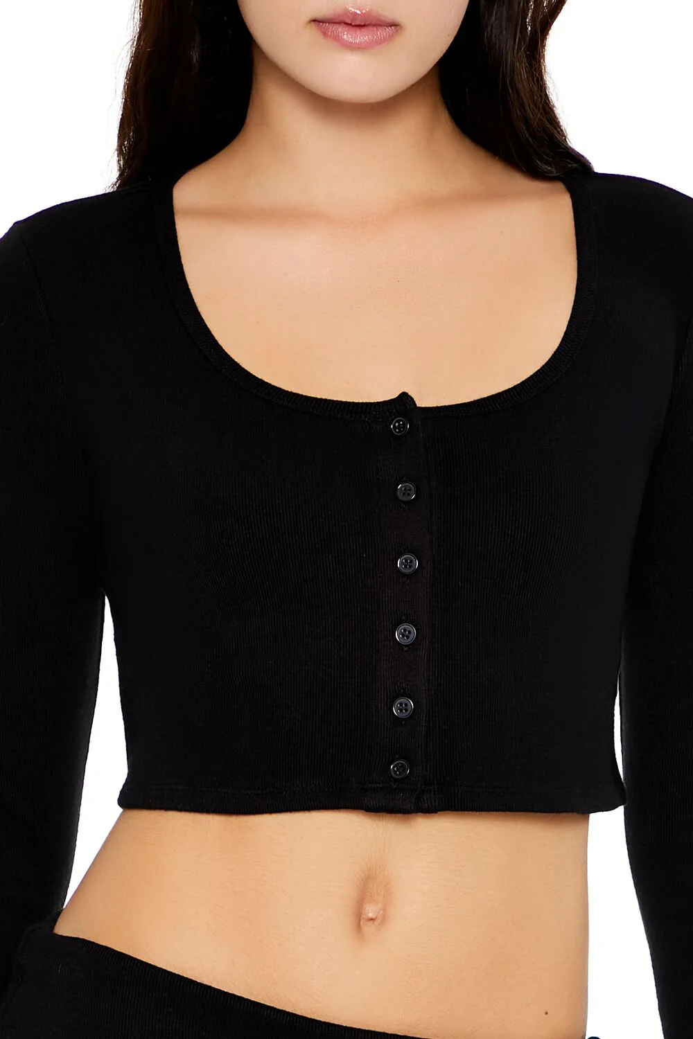 Button-Front Crop Top - Image 3
