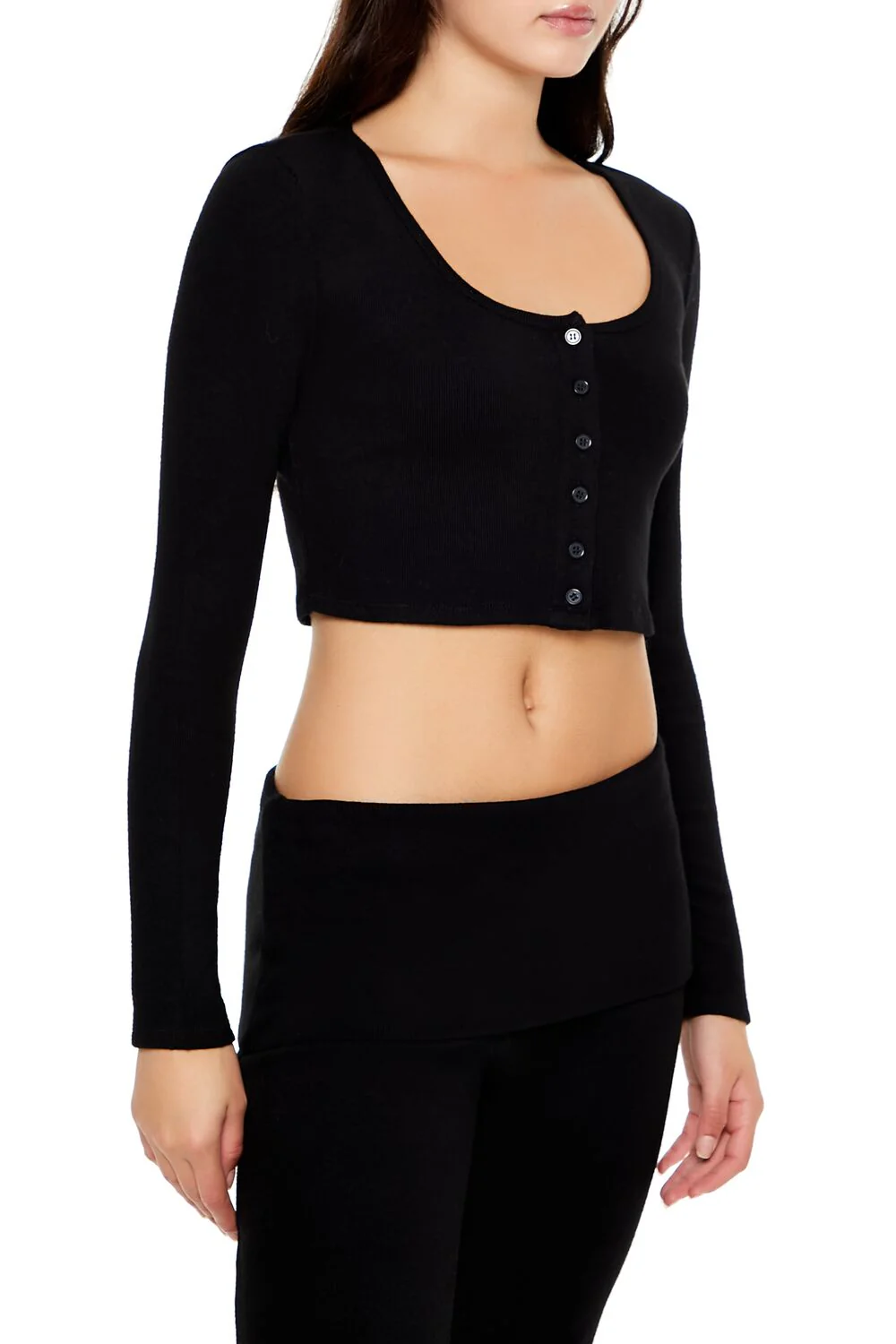Button-Front Crop Top - Image 4