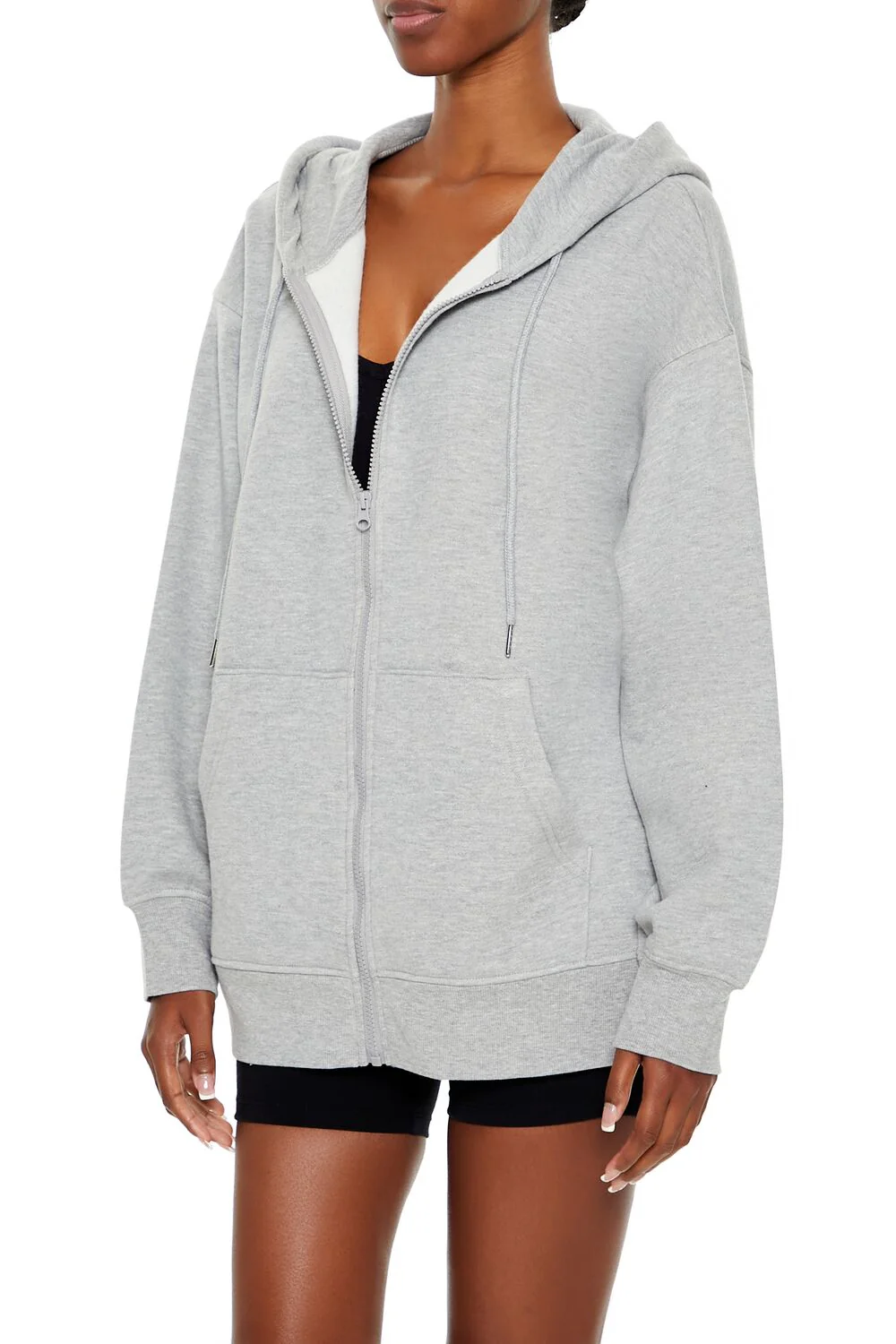 Oversized Fleece Zip-Up Hoodie - Image 4