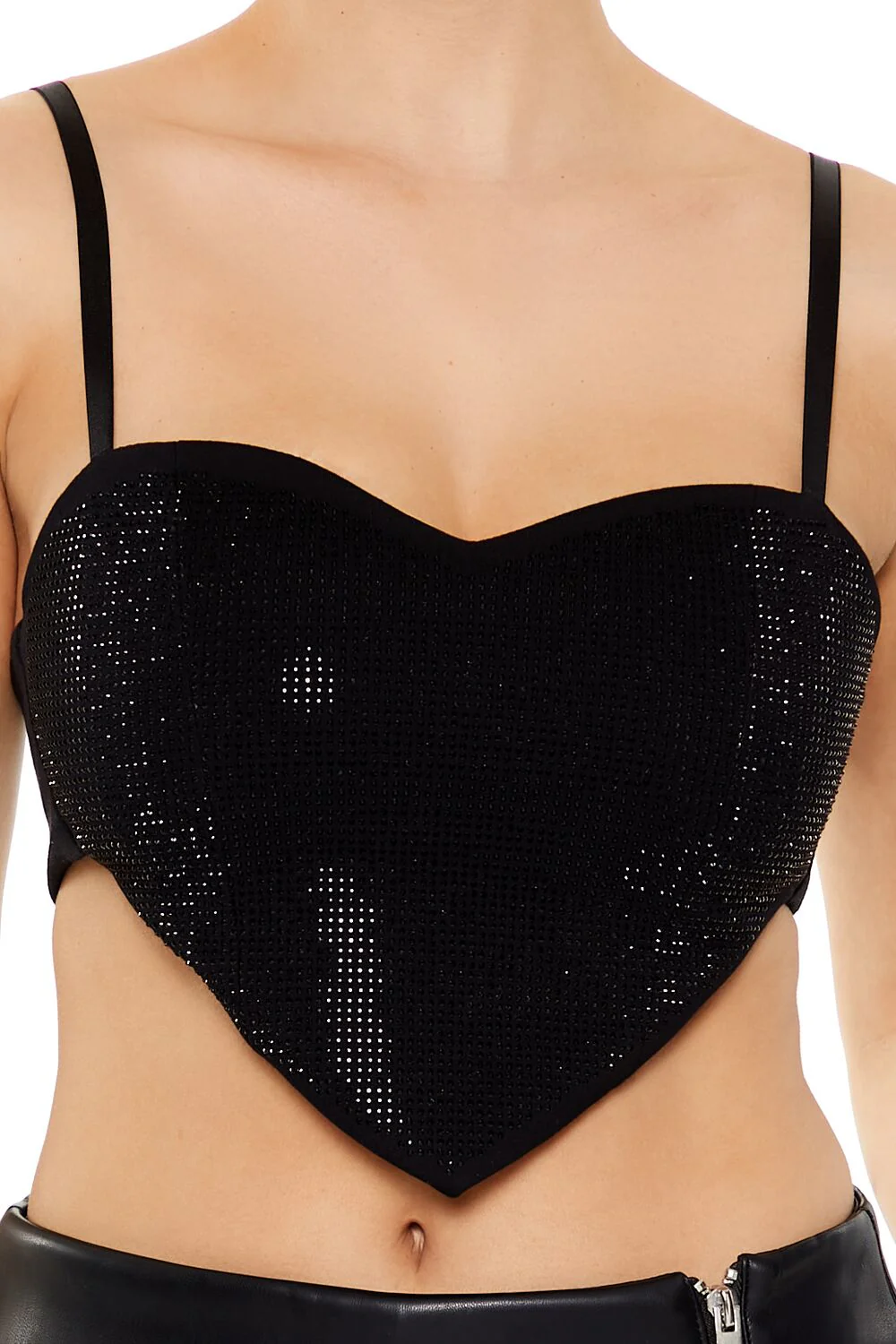 Heart Rhinestone Cropped Cami - Image 3