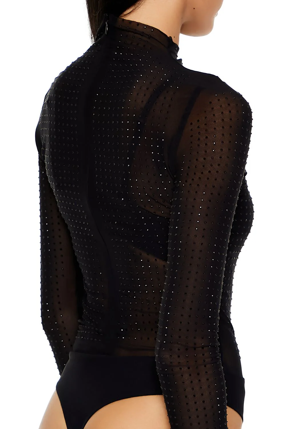 Rhinestone Mock Neck Bodysuit - Image 5