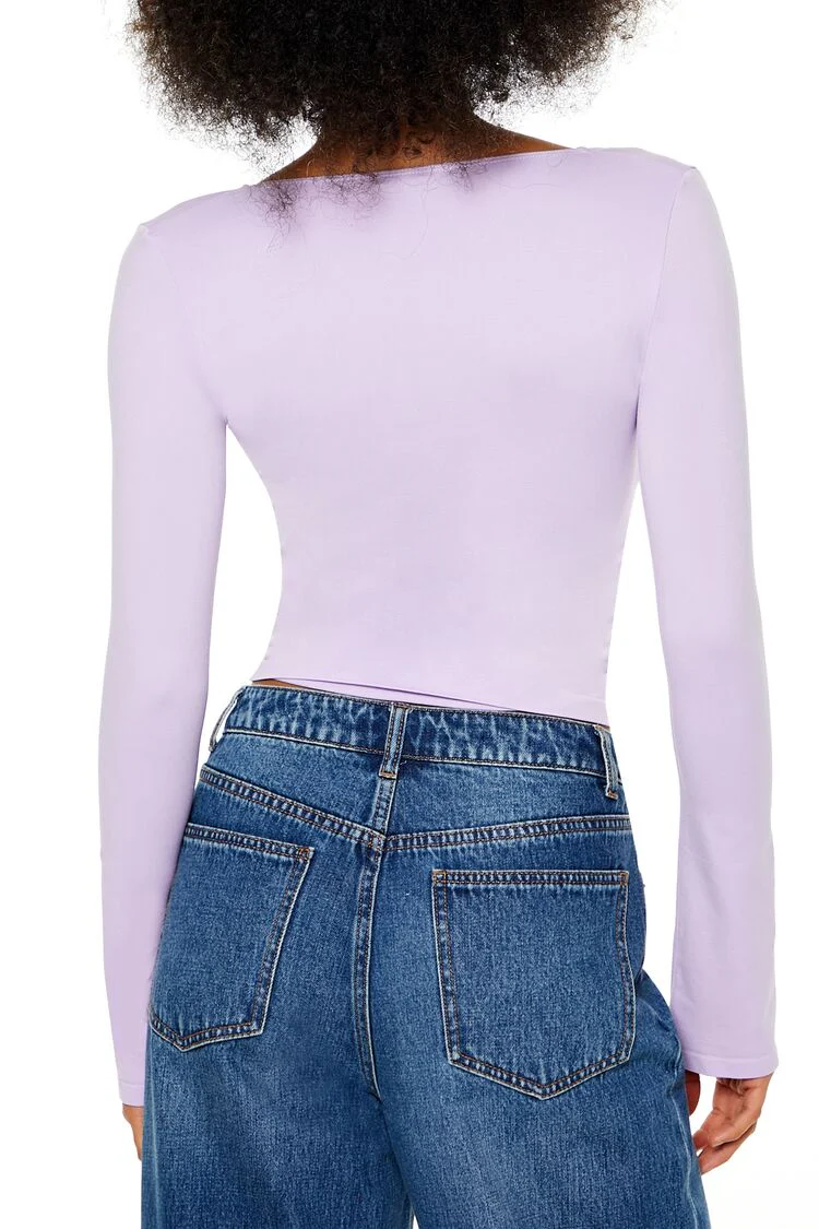 Seamless Knit V-Neck Crop Top - Image 10