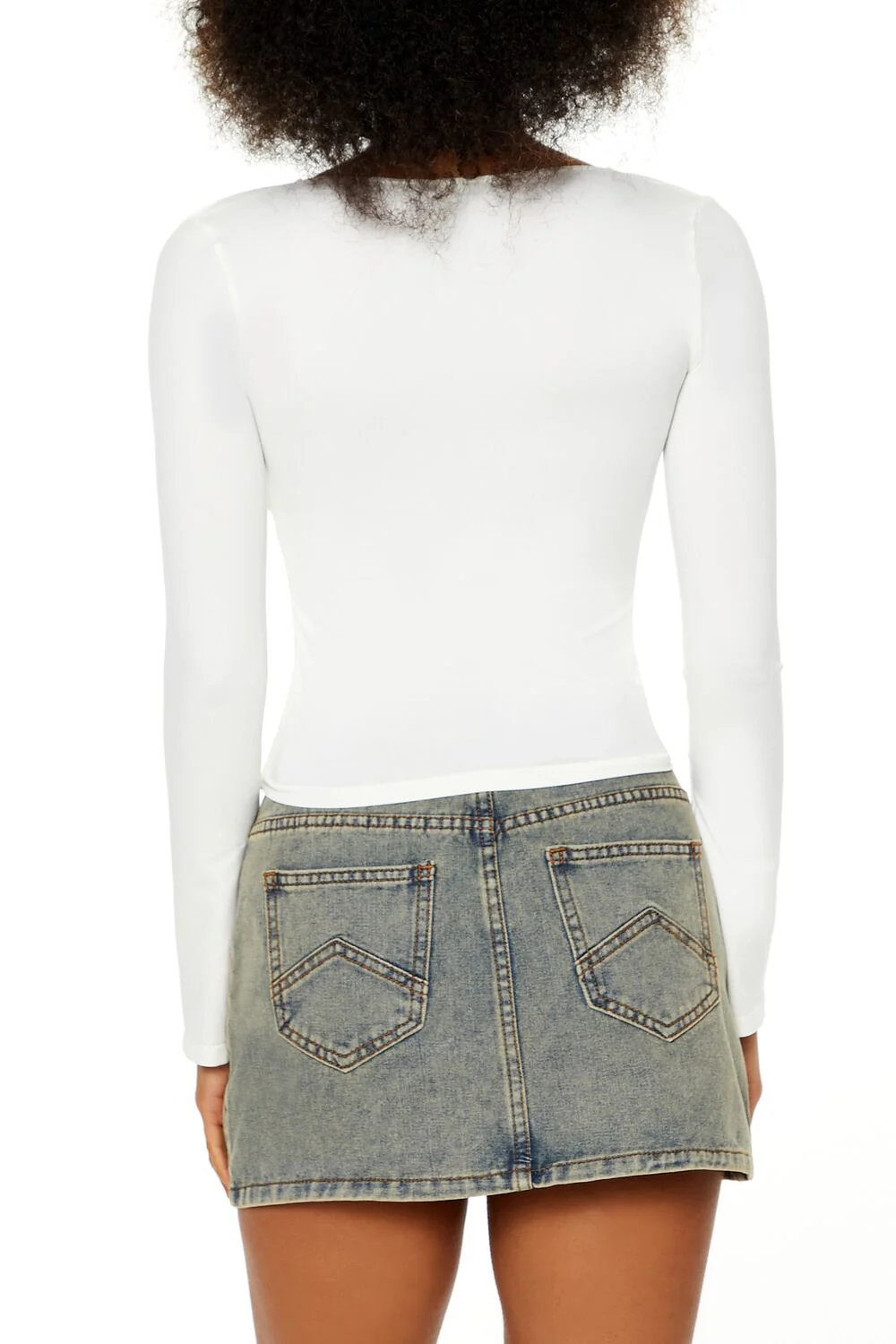 Seamless Knit V-Neck Crop Top - Image 5