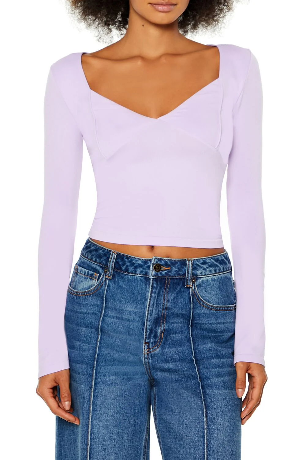 Seamless Knit V-Neck Crop Top - Image 6