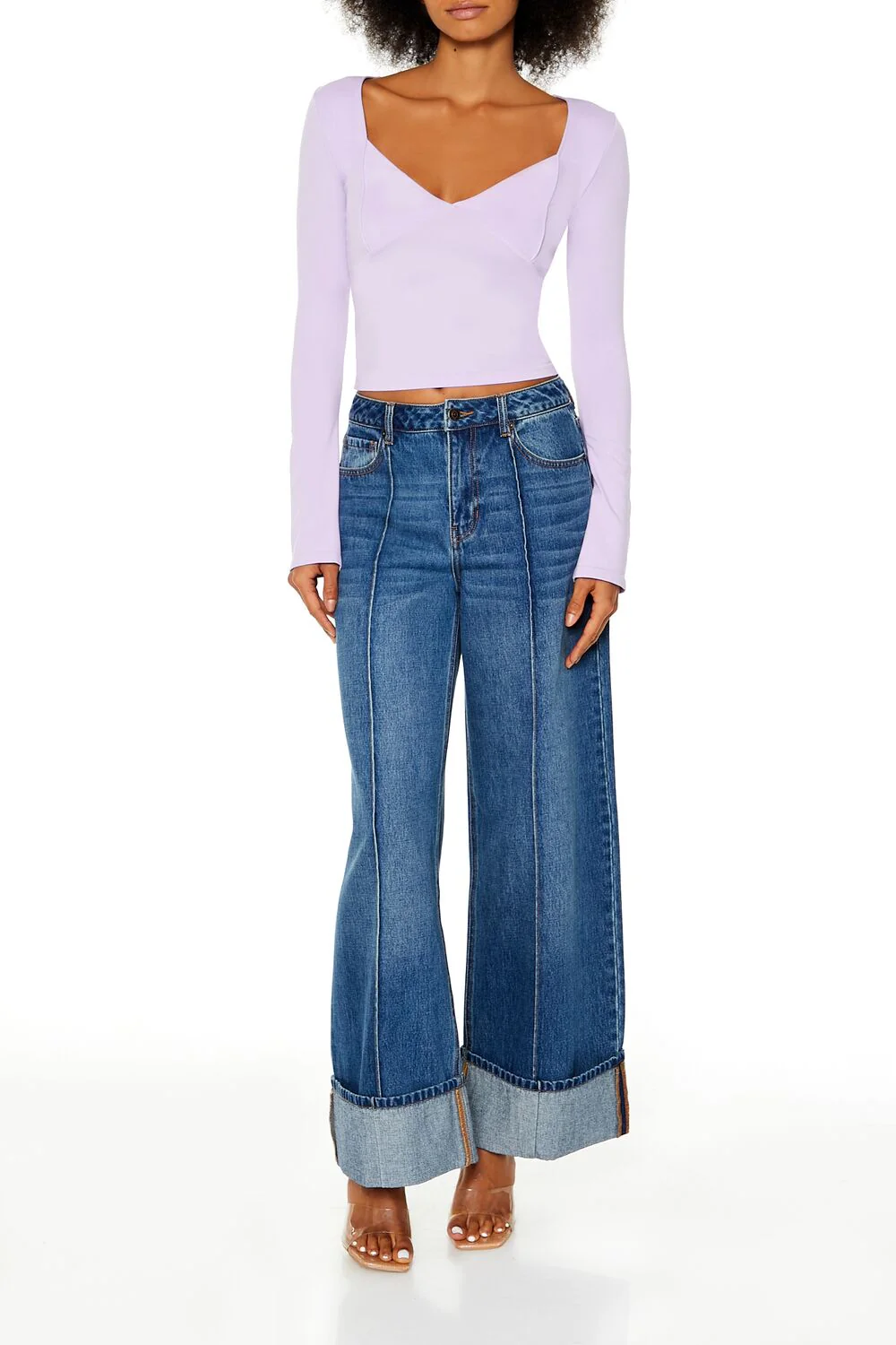 Seamless Knit V-Neck Crop Top - Image 7
