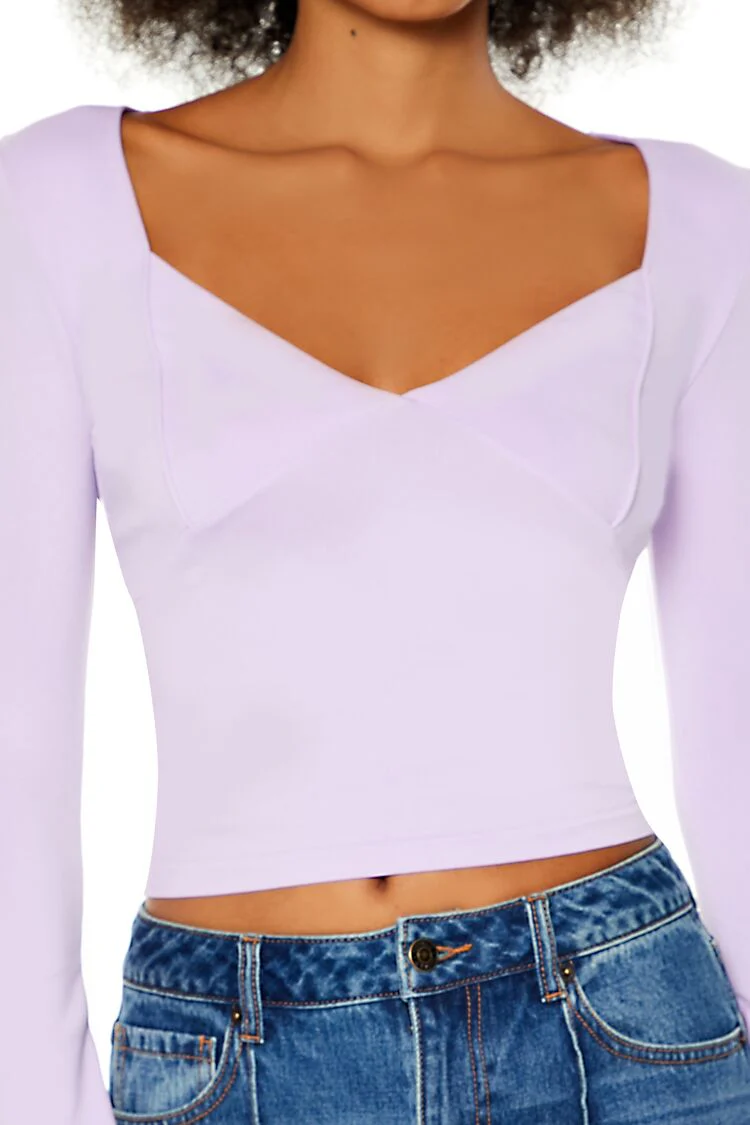 Seamless Knit V-Neck Crop Top - Image 8