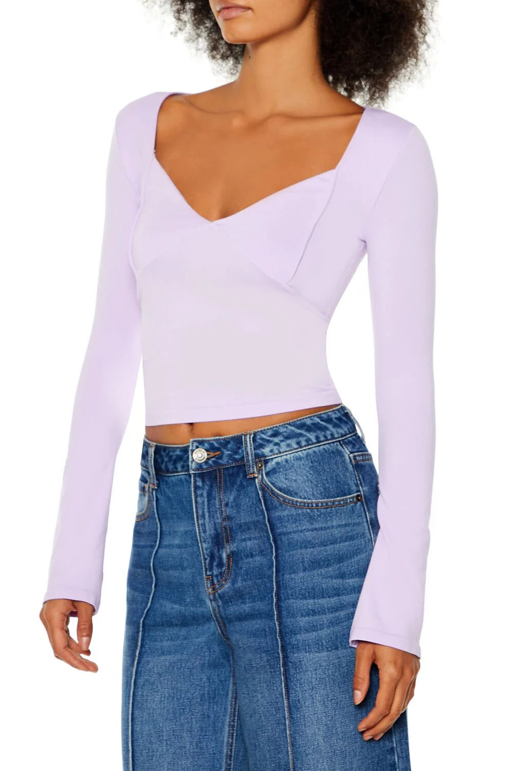 Seamless Knit V-Neck Crop Top - Image 9