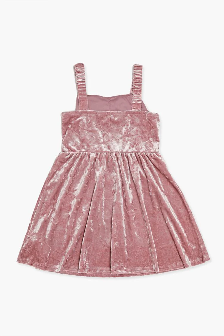 Girls Crushed Velvet Dress (Kids) - Image 2