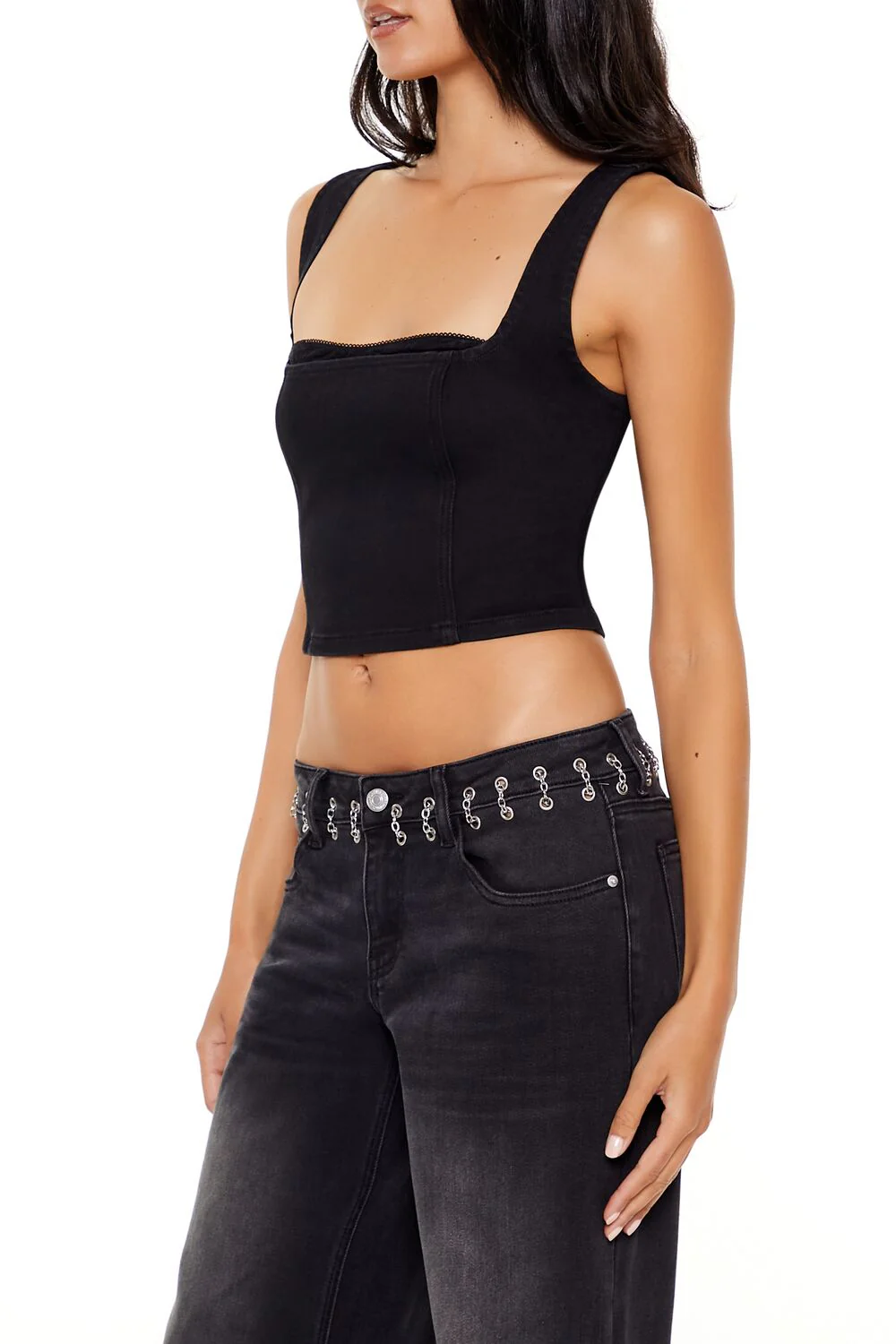Sweetheart Denim Crop Top - Image 4