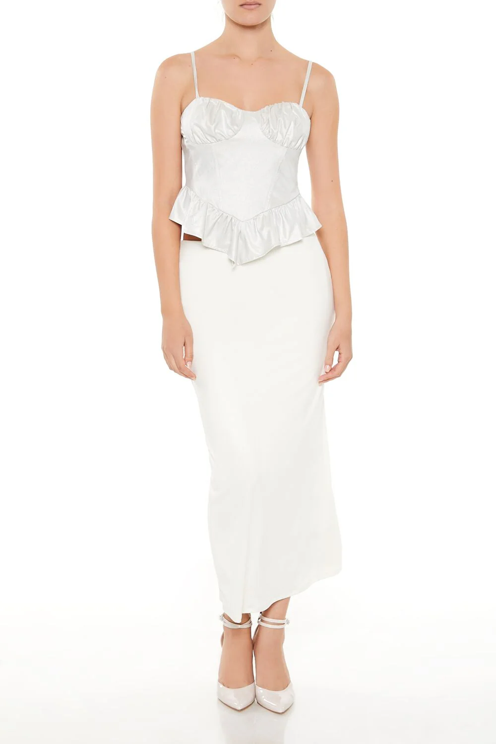 Glitter Satin V-Hem Bustier Cami - Image 2