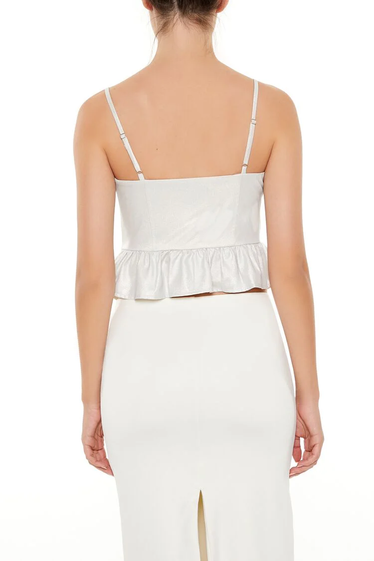 Glitter Satin V-Hem Bustier Cami - Image 5