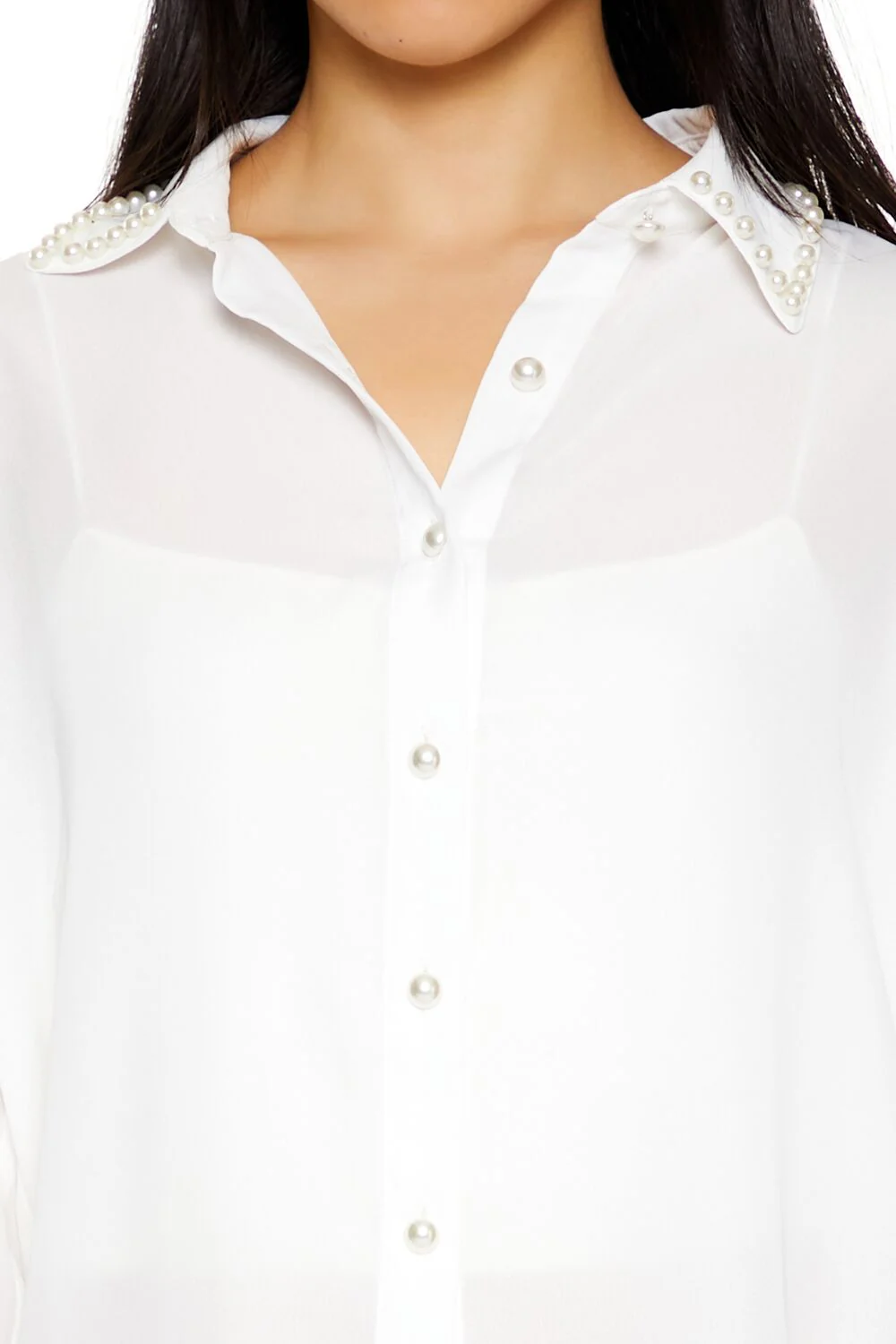 Oversized Sheer Chiffon Shirt - Image 3