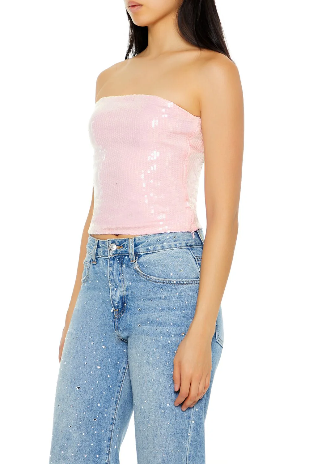 Sequin Tube Crop Top - Image 4