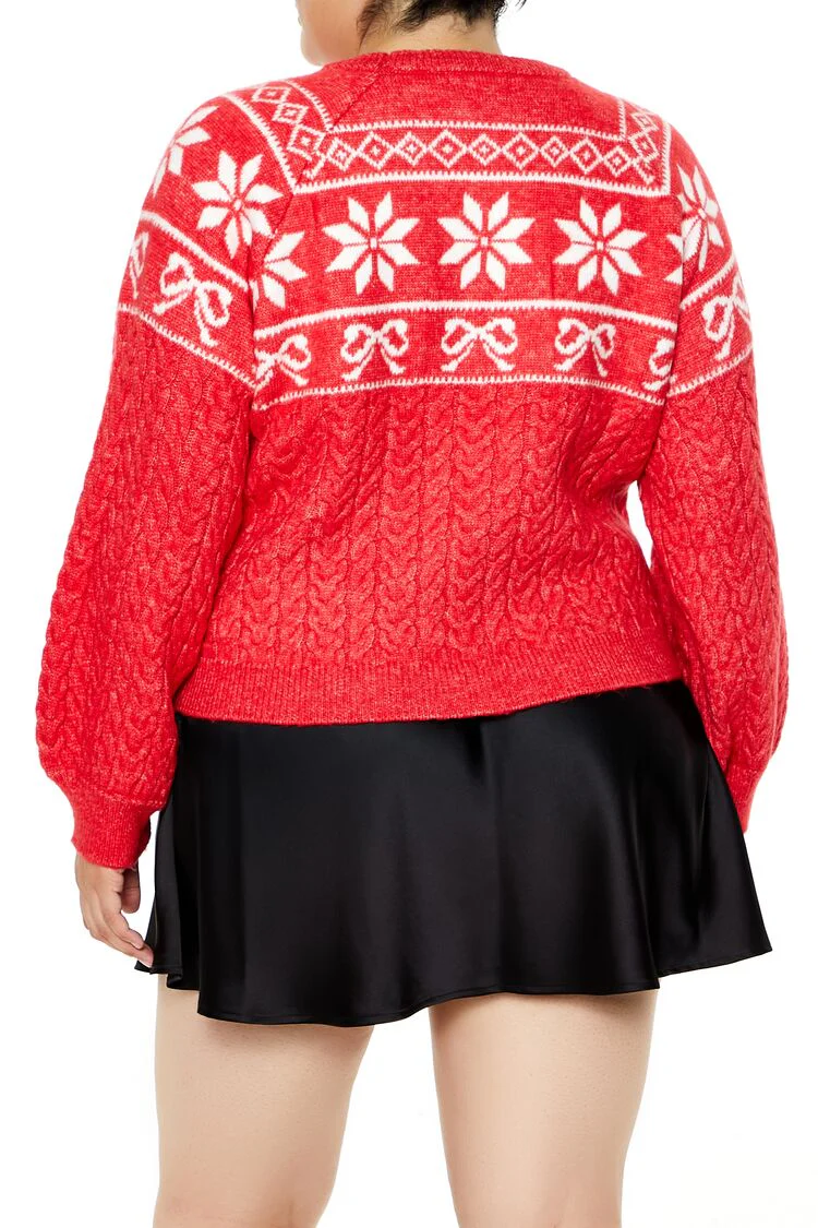 Plus Size Fair Isle Poinsettia Sweater - Image 5