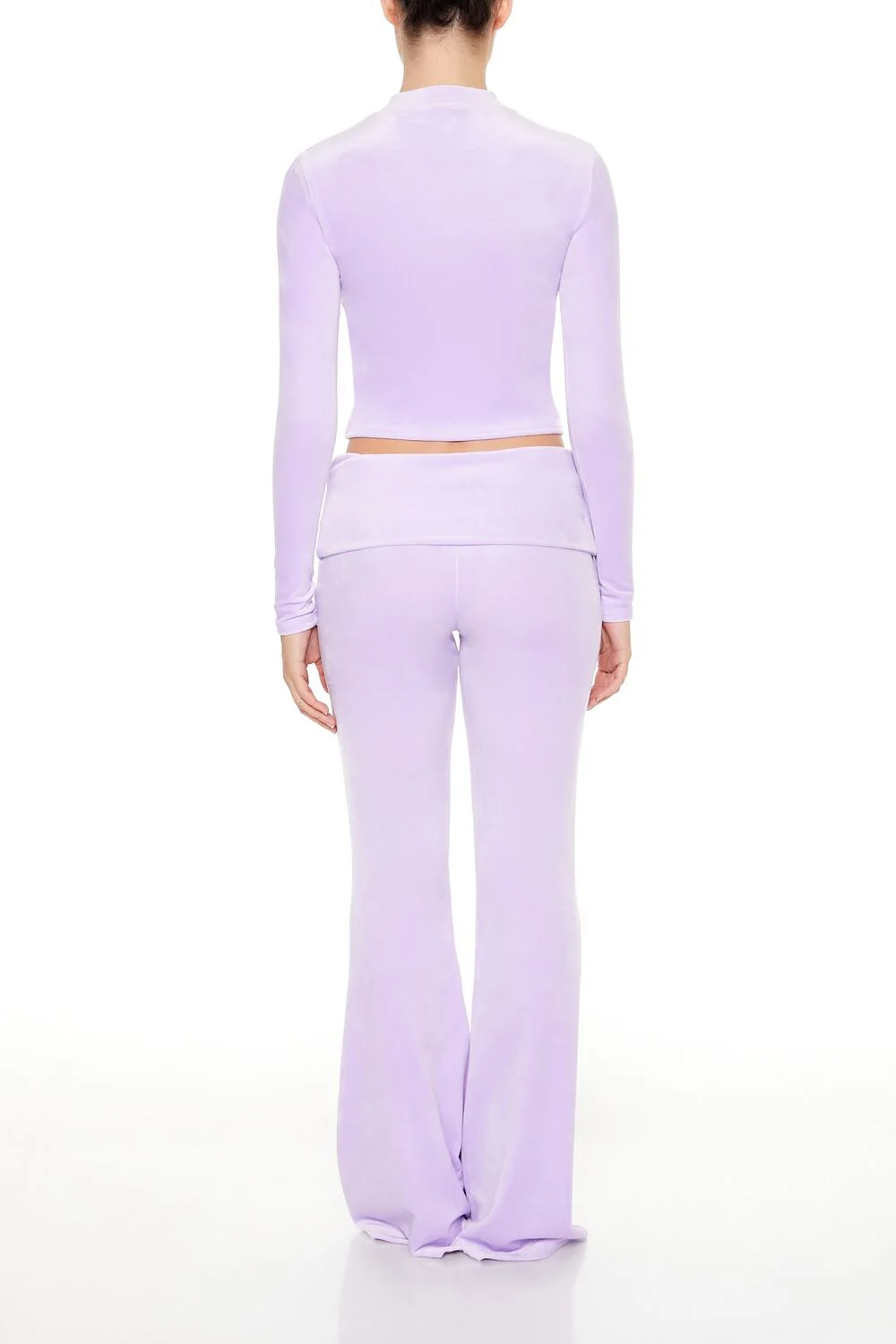 Velour Foldover Flare Pants - Image 4