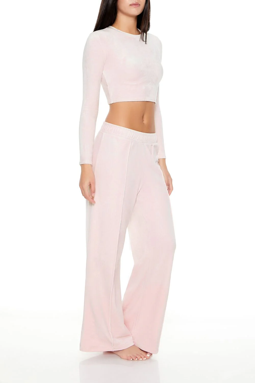 Velour Mid-Rise Wide-Leg Pants - Image 3