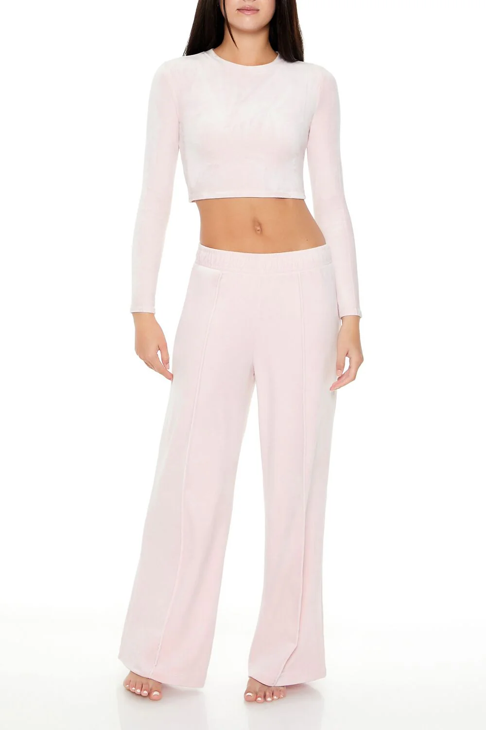 Velour Mid-Rise Wide-Leg Pants - Image 6