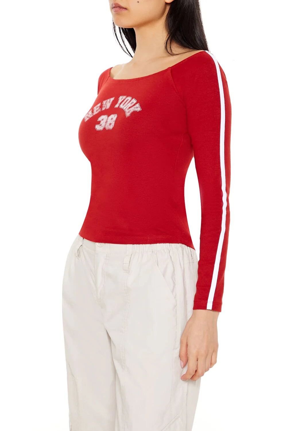 Striped New York 38 Raglan Tee - Image 4