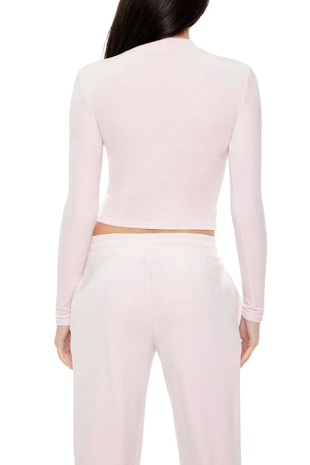 Velour Cropped Zip-Up Jacket - Image 5