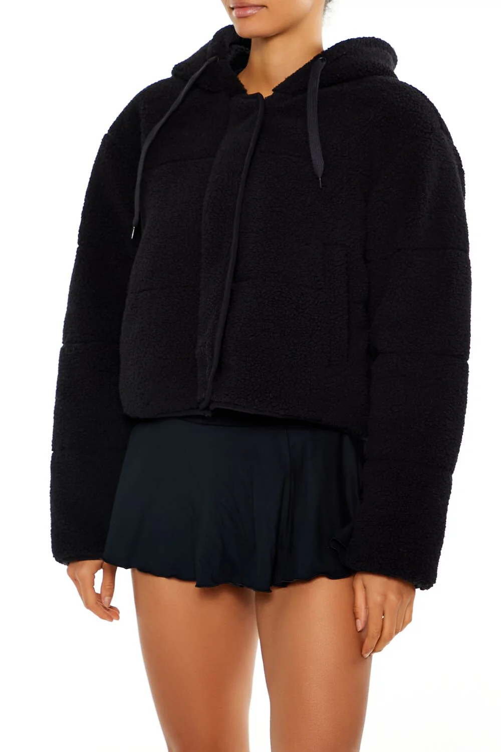 Active Hooded Faux Shearling Jacket - Image 4