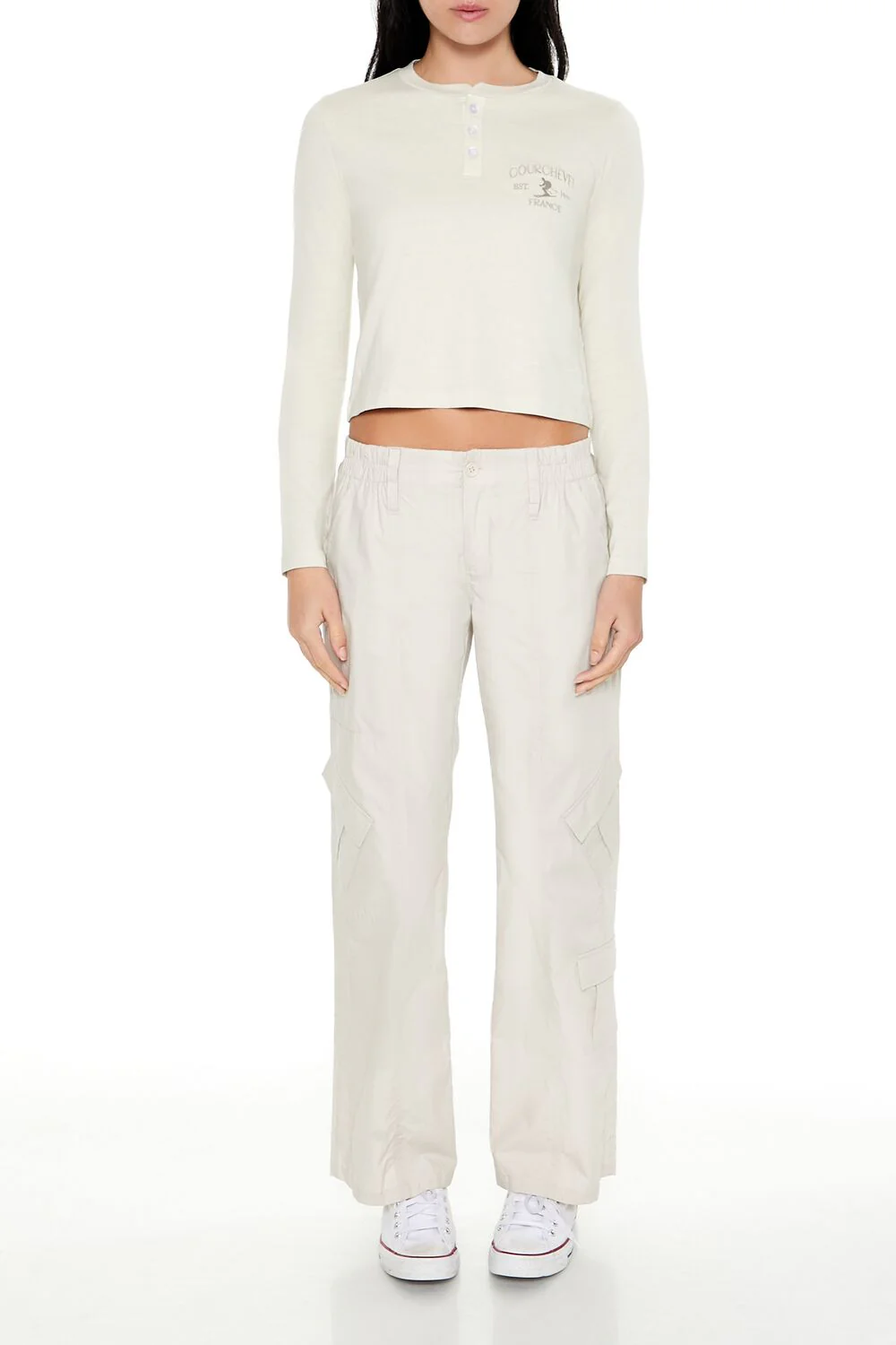 Courchevel France Ski Henley Tee - Image 2