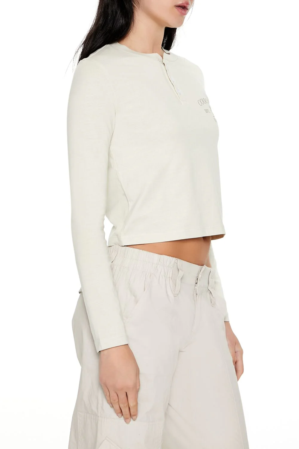 Courchevel France Ski Henley Tee - Image 4