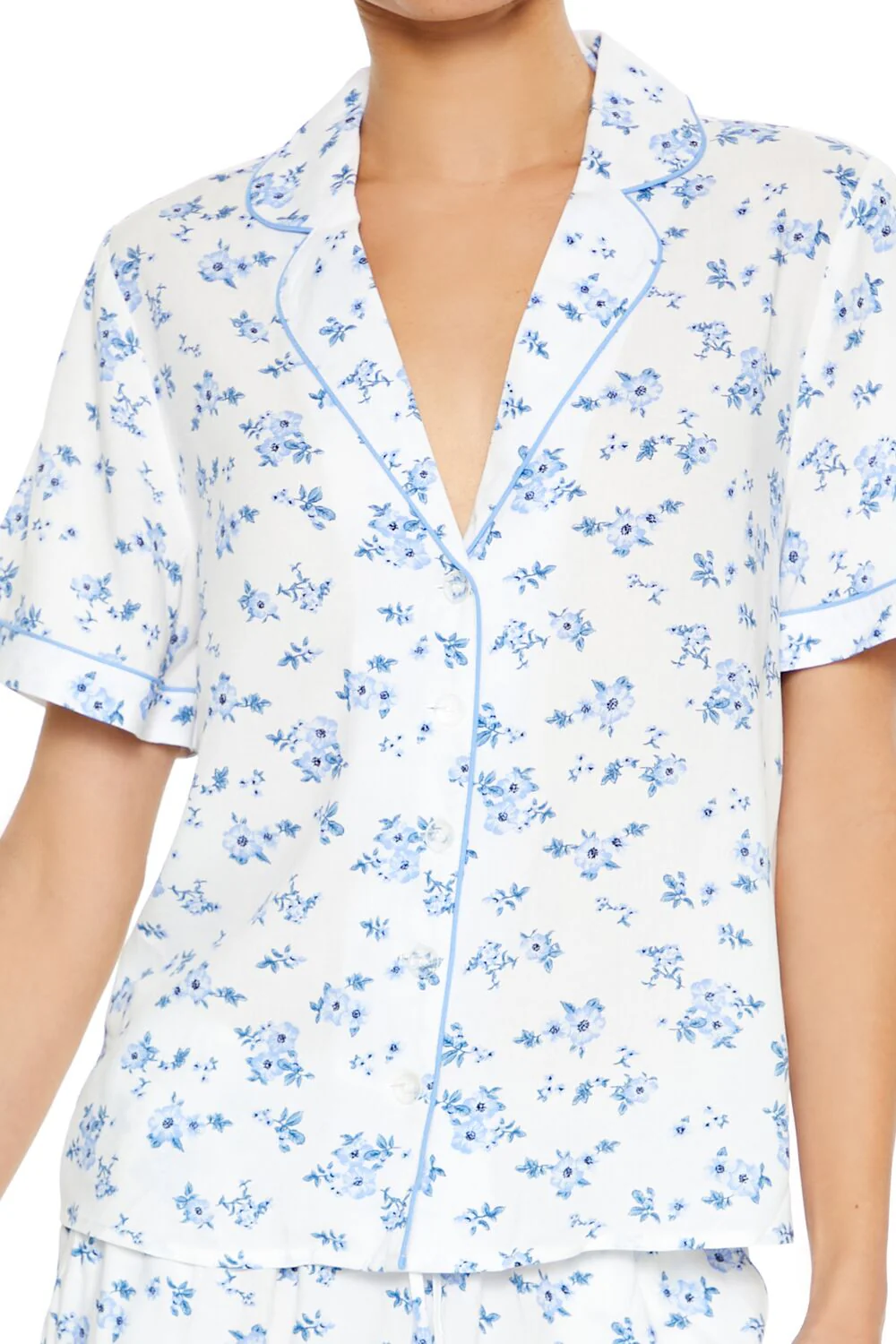 Floral Shirt & Shorts Pajama Set - Image 3