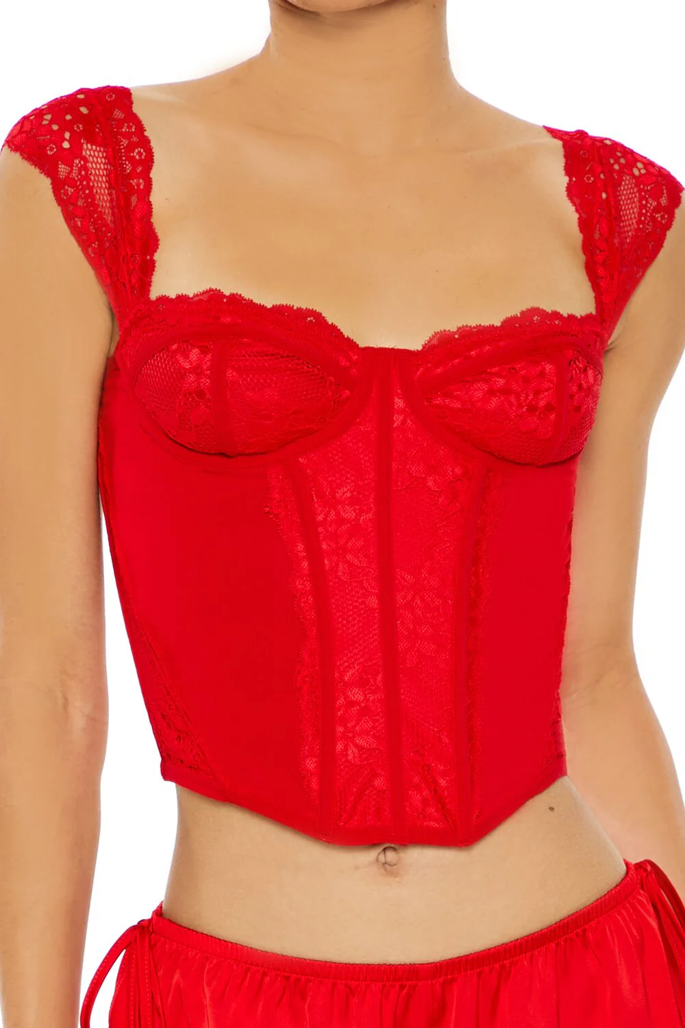 Lace Lingerie Corset Crop Top - Image 3