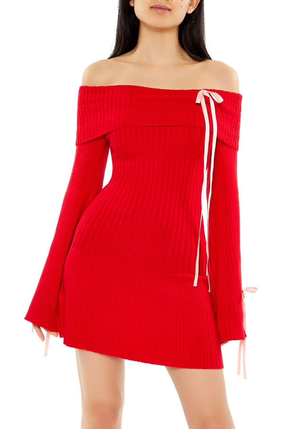 Bow Sweater Mini Dress - Image 2