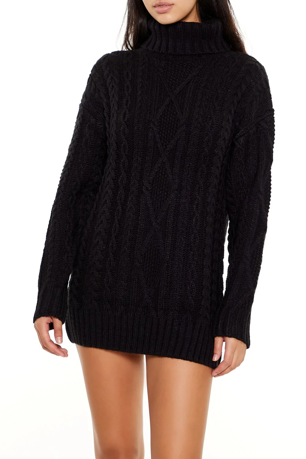 Turtleneck Mini Sweater Dress - Image 2