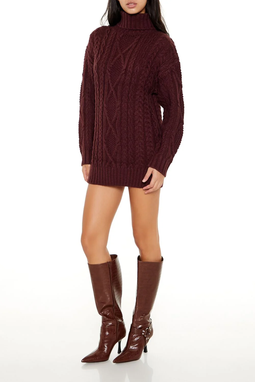 Turtleneck Mini Sweater Dress - Image 9